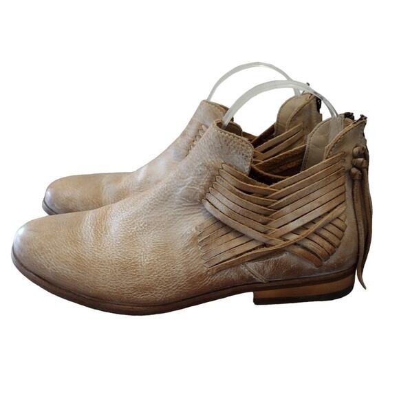 Baske California Boho Western "Lexi" Leather Fringe Low-Cut Ankle Boots Booties - Picture 2 of 16